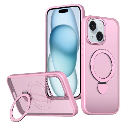 Funda para Teléfono Wing Series Gen2 con Soporte Anillo Metal Magsafe para iPhone 15 Plus (Rosa)