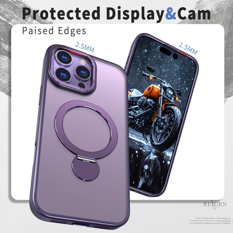 Funda para Teléfono Wing Series Gen2 con Soporte de Anillo de Metal Magsafe para iPhone 15 Plus (Morado Oscuro)