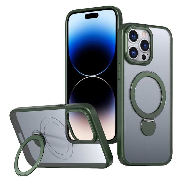 Funda para teléfono iPhone 14 Pro Max Wing Series Gen2 con soporte anillo metal Magsafe (Verde)
