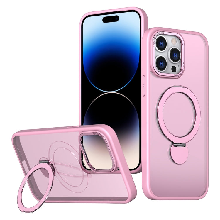Funda para Teléfono Wing Series Gen2 con Soporte de Anillo de Metal Magsafe para iPhone 14 Pro Max (Rosa)