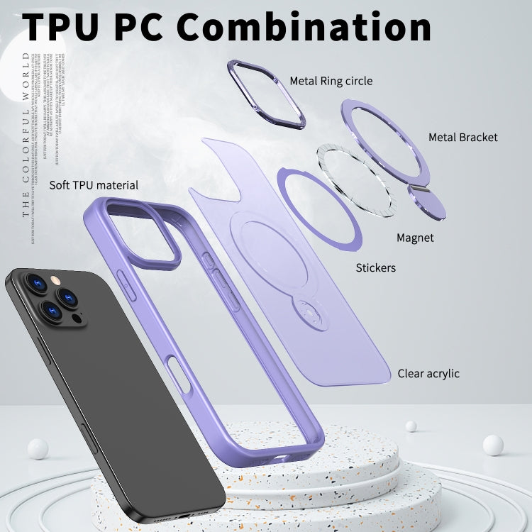Funda para Teléfono Wing Series Gen2 con Soporte de Anillo de Metal Magsafe para iPhone 12 Pro Max (Morado Claro)