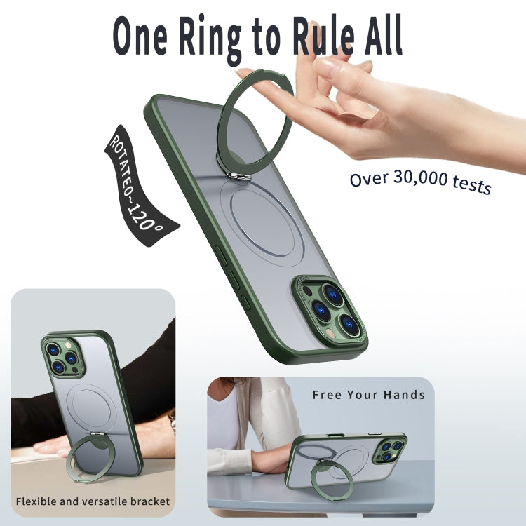 Funda para Teléfono Wing Series Gen2 con Soporte de Anillo de Metal Magsafe para iPhone 12 Pro Max (Verde)