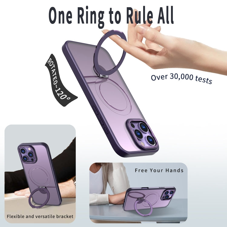 Funda para Teléfono Wing Series Gen2 con Soporte de Anillo de Metal Magsafe para iPhone 12 Pro Max (Morado Oscuro)