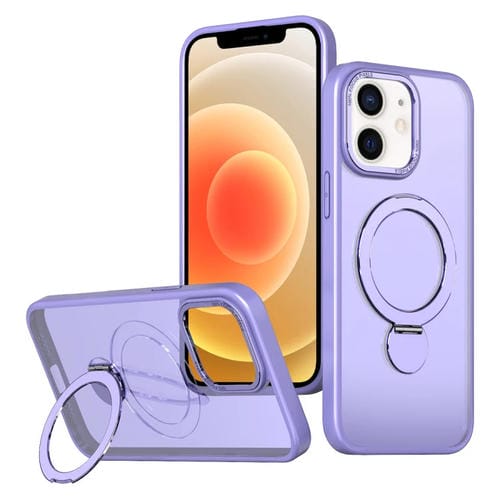 Funda para Teléfono Wing Series Gen2 con Soporte de Anillo Metal Magsafe para iPhone 12 (Morado Claro)