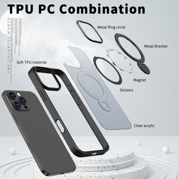 Funda para Teléfono Wing Series Gen2 con Soporte de Anillo de Metal Magsafe para iPhone 12 (Negro)