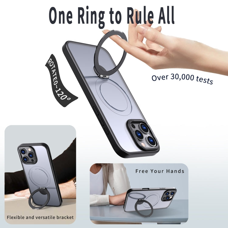 Funda para Teléfono Wing Series Gen2 con Soporte de Anillo de Metal Magsafe para iPhone 12 (Negro)