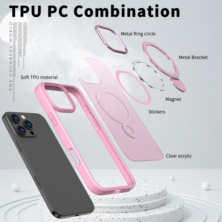 Funda para Teléfono Wing Series Gen2 con Soporte de Anillo de Metal Magsafe para iPhone 12 (Rosa)