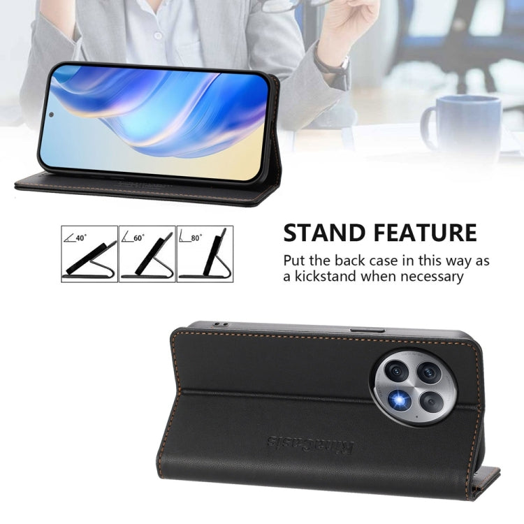 Funda de Cuero con Doble Pliegue y Succión Magnética para OnePlus Ace 2 Pro Rc01 (Negra)