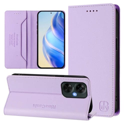 Funda de Cuero con Doble Pliegue y Succión Magnética Rfid para OnePlus Nord Ce 3 Lite/Nord N30 Rc01 (Morado Claro)