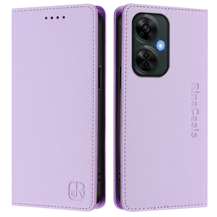 Funda de Cuero con Doble Pliegue y Succión Magnética Rfid para OnePlus Nord Ce 3 Lite/Nord N30 Rc01 (Morado Claro)