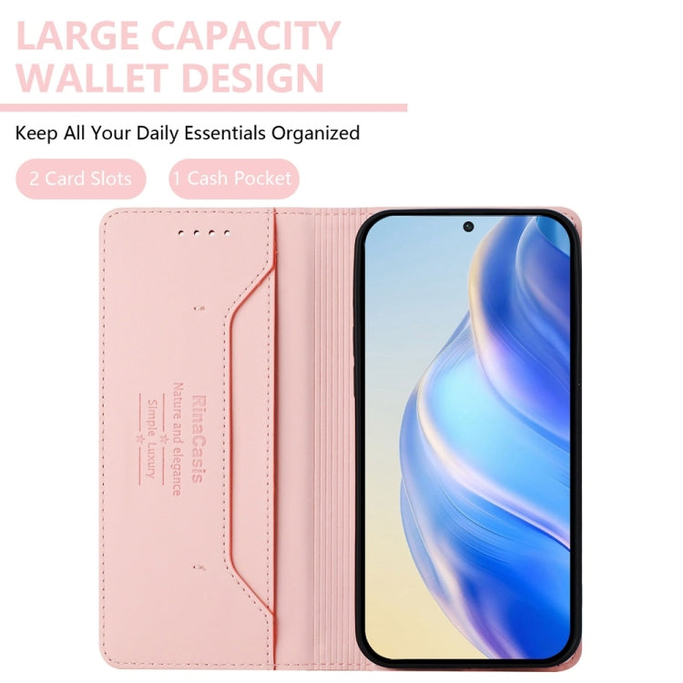 Funda de Cuero con Doble Pliegue y Succión Magnética para OnePlus Nord Ce4 Lite Rc01 (Rosa)