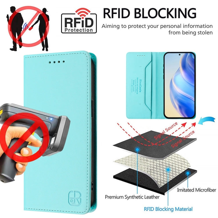 Funda de Cuero OnePlus Nord N20 5G Rc01 con Doble Pliegue y Succión Magnética (Verde Menta)