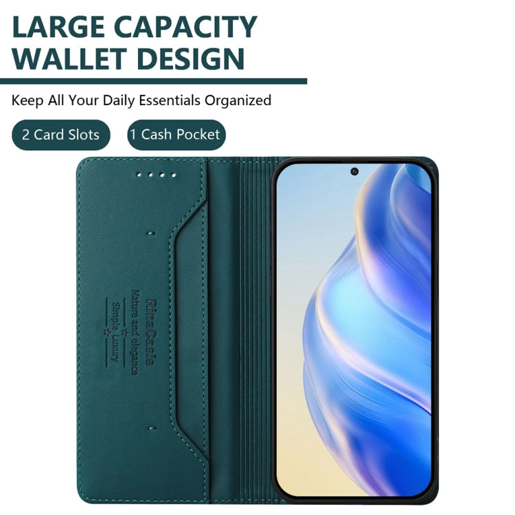 Funda de Cuero para OnePlus Nord N30 Se Rc01 con Doble Pliegue y Succión Magnética (Verde Oscuro)