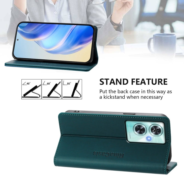 Funda de Cuero para OnePlus Nord N30 Se Rc01 con Doble Pliegue y Succión Magnética (Verde Oscuro)