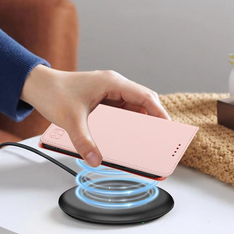 Funda de Cuero con Doble Pliegue y Succión Magnética para OnePlus 13R Ace 5 Ace 5 Pro Rc01 (Rosa)