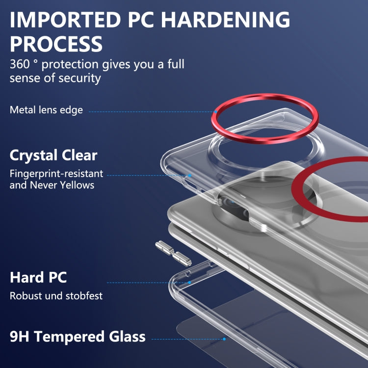 Funda para Teléfono Huawei Mate X3 Lce Folding Series con PC Transparente y Magsafe (Roja)