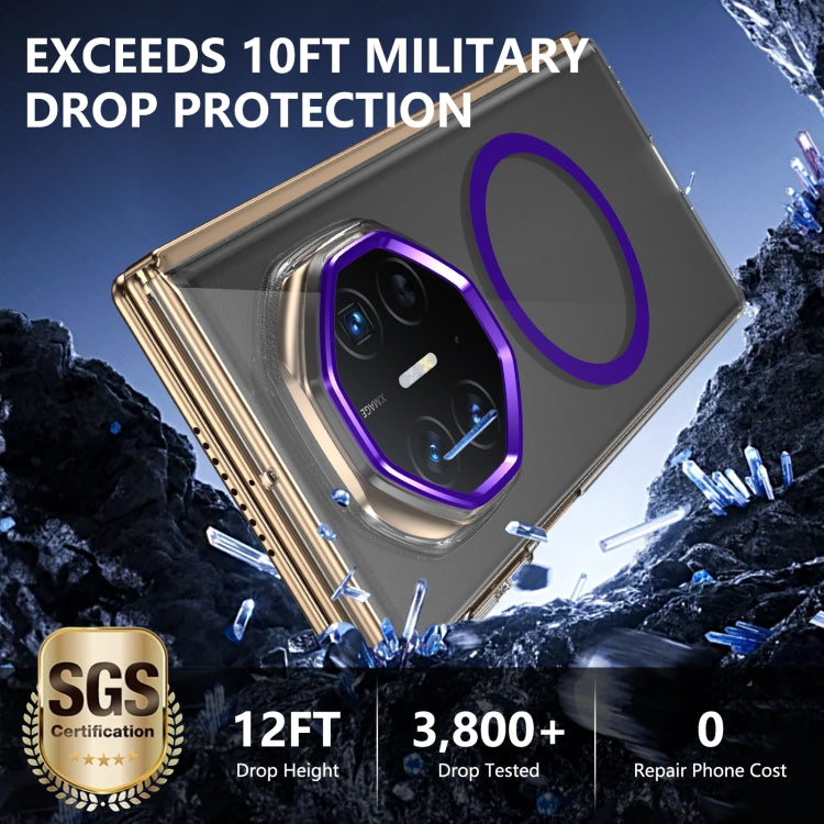 Funda para Teléfono Ultimate Design Ice Folding Series con Protección Magsafe para Huawei Mate Xt (Morado)