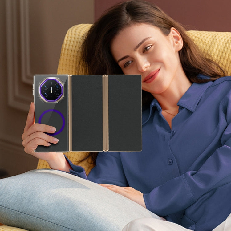 Funda para Teléfono Ultimate Design Ice Folding Series con Protección Magsafe para Huawei Mate Xt (Morado)