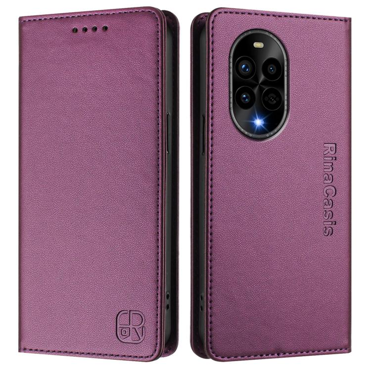 Funda de Cuero con Doble Pliegue y Succión Magnética para Huawei Nova 13 Pro Rc01 (Violeta)