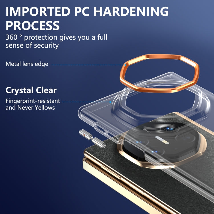 Funda Transparente Integrada Huawei Mate Xt Ultimate Design Serie Plegable Ice (Naranja)