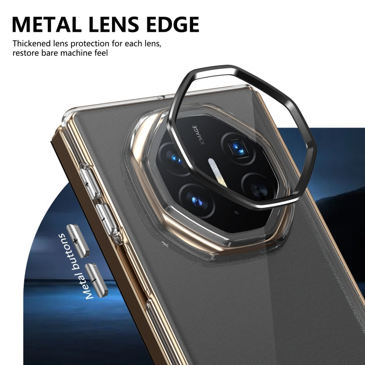 Funda de PC Transparente Integrada para Huawei Mate Xt Ultimate Design Serie Plegable (Negro)