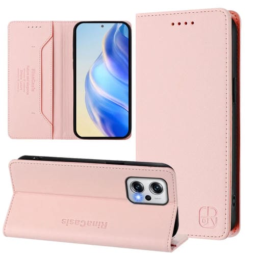 Funda de Cuero con Doble Pliegue y Succión Magnética para Redmi Note 11T Pro+ / Note 12T Pro / K50I Rc01 (Rosa)