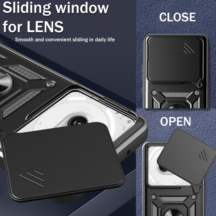 Funda para Teléfono TPU y PC con Cubierta Deslizante para Cámara For Nothing Phone 2A (Roja)