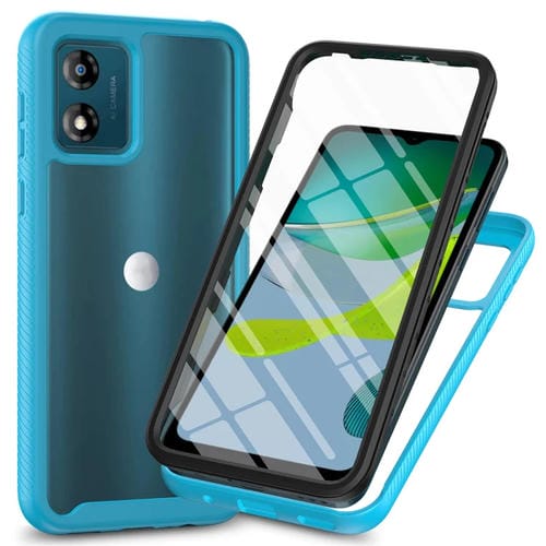 Funda para Motorola Moto E13 PC + TPU con Película Pet Protección (Azul Cielo)