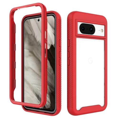 Funda TPU Transparente Google Pixel 8 a Prueba de Golpes (Rojo)