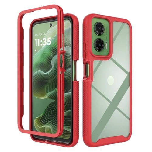 Funda TPU Transparente a Prueba de Golpes con Diseño Cielo Estrellado para Motorola Moto G35 (Rojo)