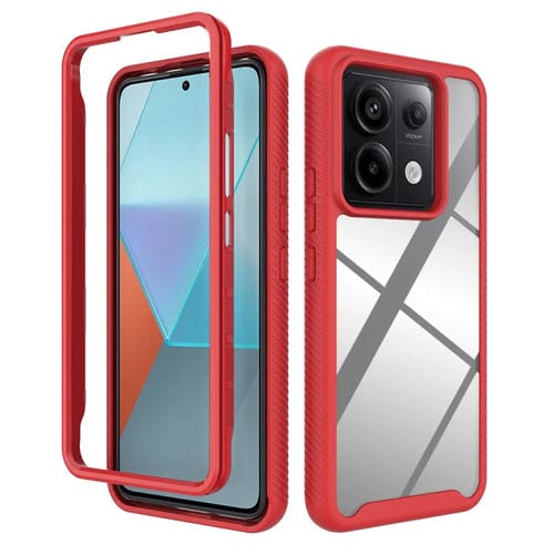 Funda de Teléfono de TPU Transparente a Prueba de Golpes con Diseño de Cielo Estrellado para Redmi Note 13 Pro 5G (Rojo)