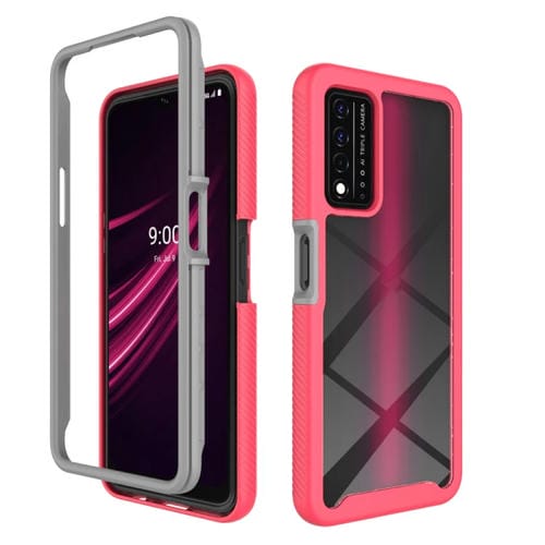 Funda para Teléfono T-Mobile Revvl V+ 5G TPU Transparente Antigolpes (Rosa)