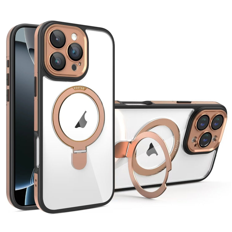 Funda para iPhone 16 Pro con Soporte Magsafe (Negro y Dorado)
