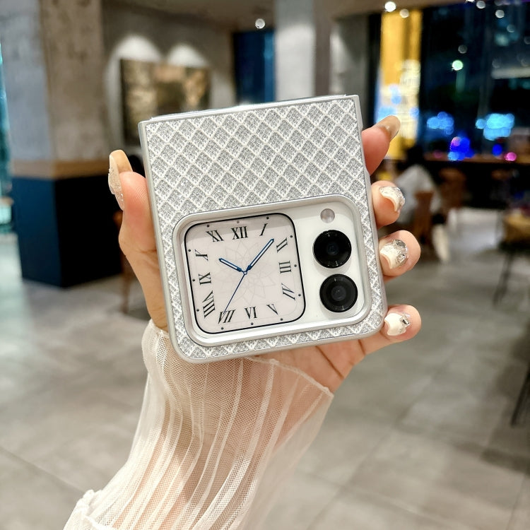 Funda para Teléfono Huawei Nova Flip con Diseño de Rombos y Diamantes Brillantes (Negra)