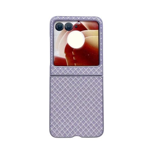 Funda para Teléfono Motorola Razr 50 Ultra con Diseño de Rombos y Diamantes Brillantes (Morado)