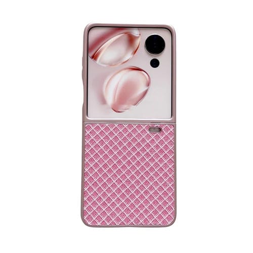 Funda para Teléfono Honor Magic V con Tapa de PC y Diamantes Brillantes (Rosa)