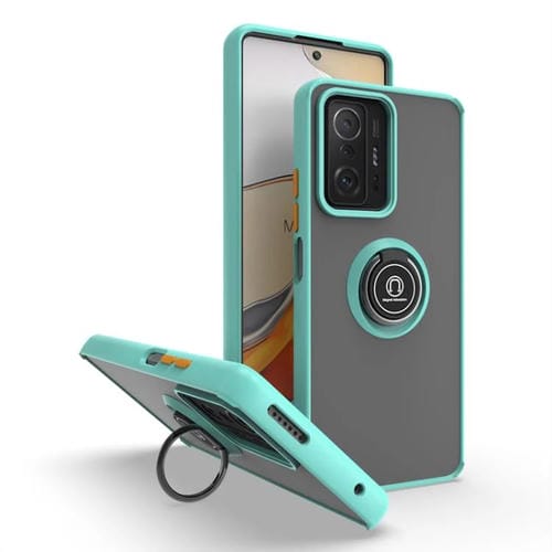 Funda de TPU + PC con anillo para Xiaomi 11T Q Shadow 1 Series (azul cielo)