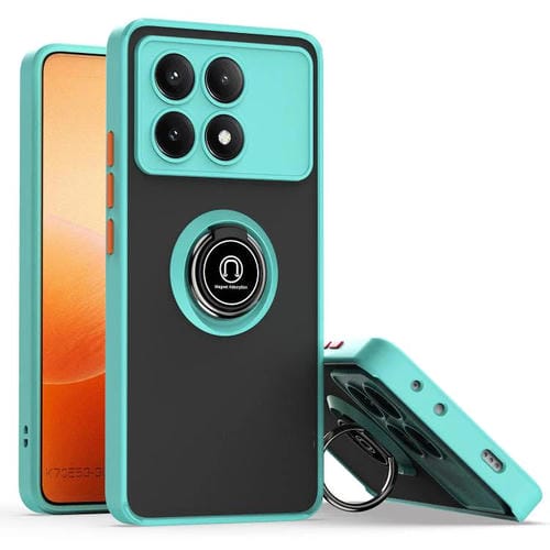 Funda de TPU + PC con anillo para Xiaomi Poco X6 Pro Q Shadow 1 Series (azul cielo)