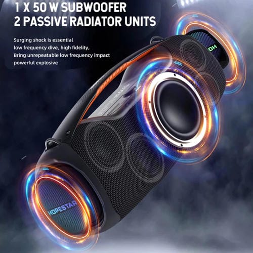 Altavoz Bluetooth Portátil Hopestar A60 100 W Resistente Agua IPX6 Micrófono (Azul)