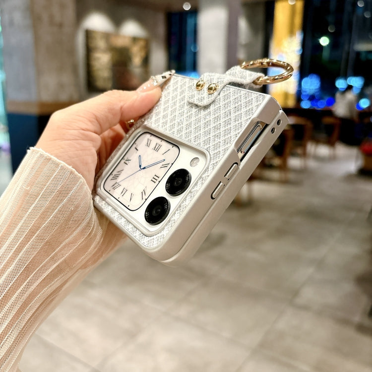Funda para Huawei Nova Flip con Diseño de Rombos, Diamantes Brillantes y Anillo (Dorado)
