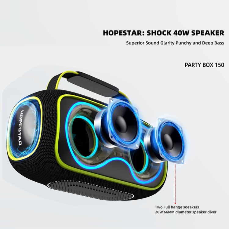 Altavoz Bluetooth Portátil Hopestar Party Box 150 40 W Resistente Agua IPX5 (Verde Oscuro)