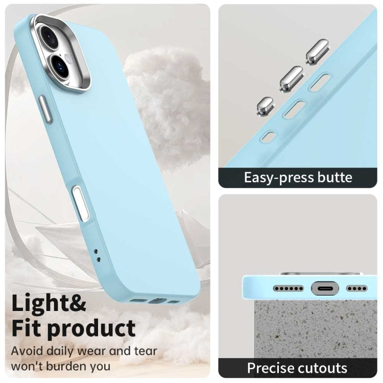 Funda para Teléfono iPhone 16 Serie Colorida a Prueba de Golpes (Azul)