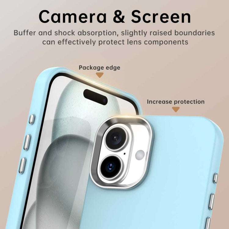 Funda para Teléfono iPhone 16 Serie Colorida a Prueba de Golpes (Azul)