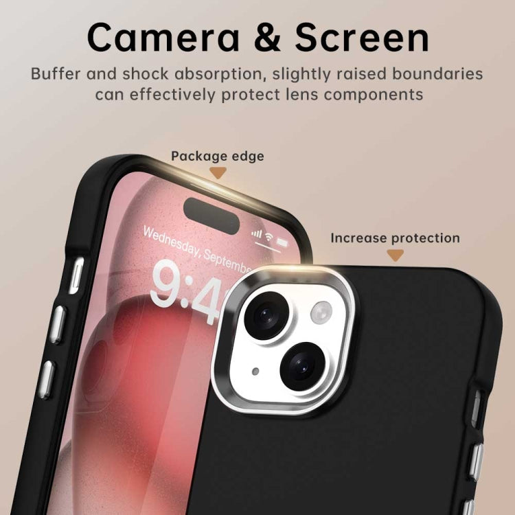 Funda para Teléfono iPhone 15 Plus a Prueba de Golpes Serie Colorida (Negra)