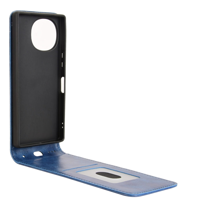 Funda de Cuero con Tapa Vertical Magnética para Sharp Aquos R9 (Azul)