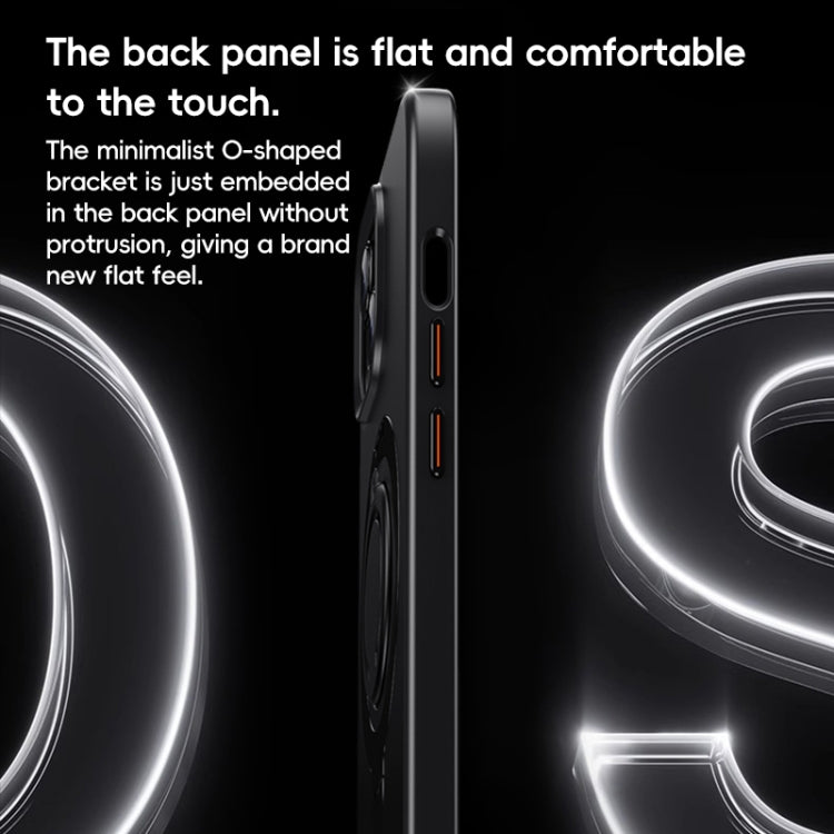Funda de Teléfono Magsafe Fibra de Carbono para iPhone 15 Plus y 14 Plus con Soporte Giratorio 360 (Negro y Plateado)