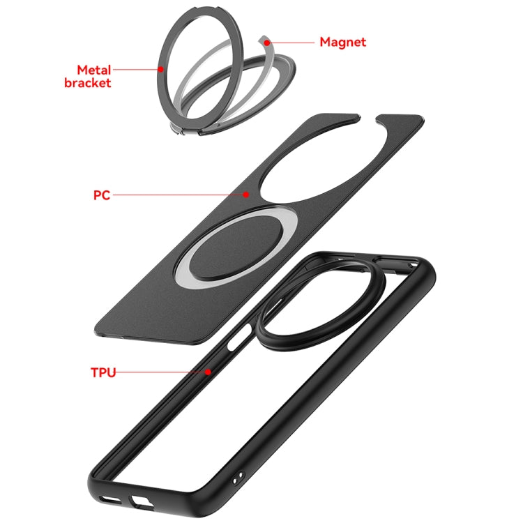 Funda para Teléfono Huawei Mate 70 Pro/70 Pro+ con Soporte Giratorio 360 Grados (Morado)