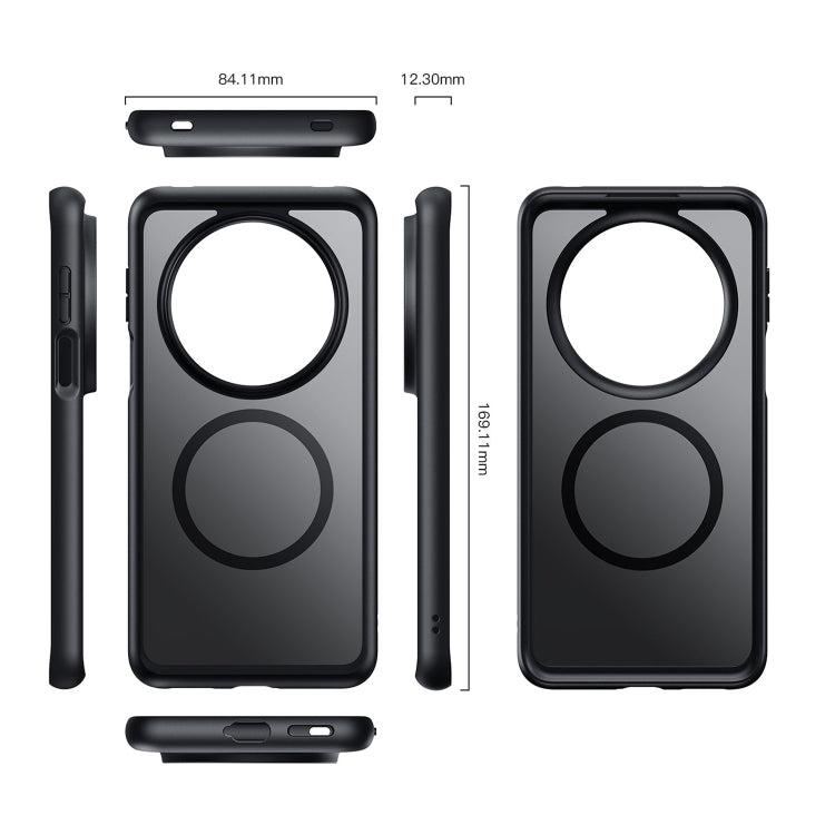 Funda Híbrida TPU y PC con Magsafe Skin Feel para Huawei Mate 70 (Gris)