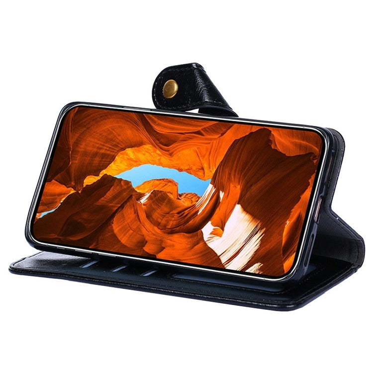 Funda de Cuero con Cremallera para Teléfono TCL 501 4G (Negra)