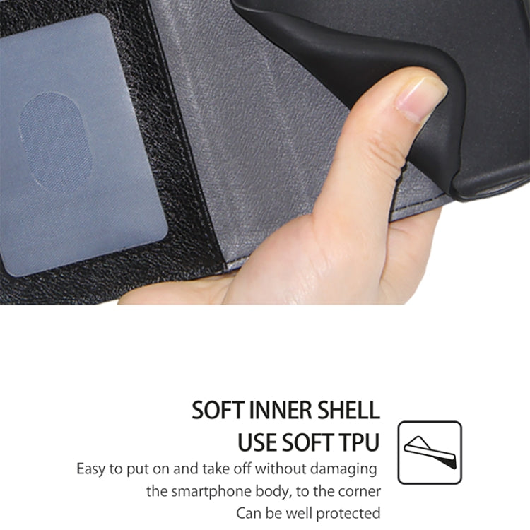 Funda de Cuero con Cremallera para Teléfono TCL 501 4G (Negra)